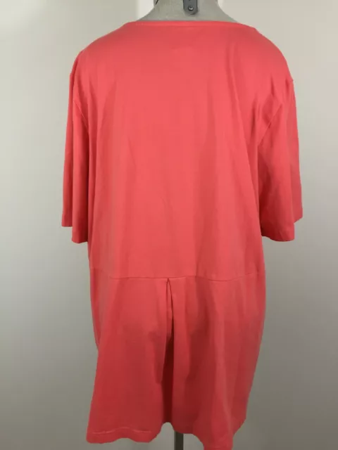 BLAIR knit top size 2XL light orange back pleat short sleeve 3
