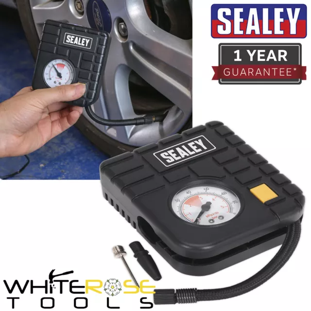 Sealey Micro Compressore d'Aria con Luce di Lavoro 12V Pneumatici Auto Moto