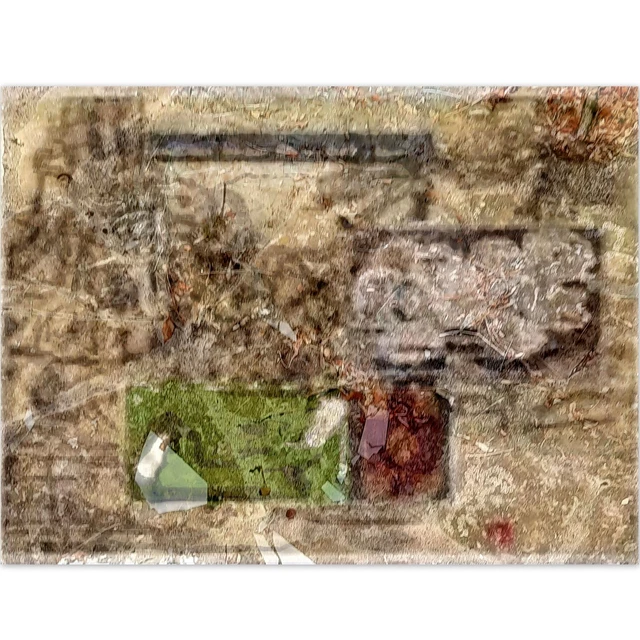Tableau bois portrait lunettes abstraction - 50 x 70 cm | Leroy Merlin