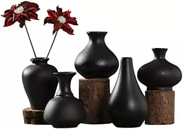 Set di vasi in ceramica di 3, piccoli vasi di fiori per decorazioni  rustiche per la casa, arredamento moderno della fattoria, decorazione del  soggiorno, decorazione per scaffali, decorazione per la tavola, libreria