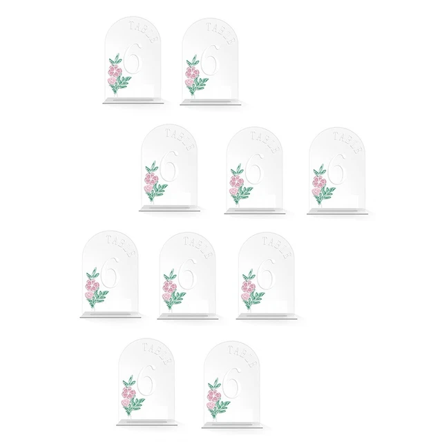 Lot De 15 Panneaux Acrylique Arche Transparents - Plan De Table Mariage, Numéros De Table, Menu - 9,5x14,5 Cm