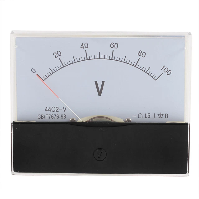 44C2 DC 0100V Voltmètre panneau analogique Mesure tension Jauge mesure
