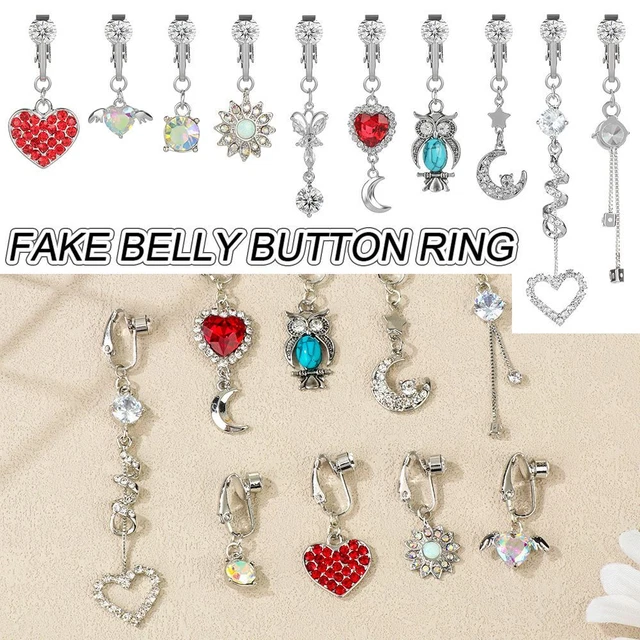 Anillos de ombligo con clip de cartílago con clip de ombligo en el cuerpo joyería anillos de vientre falsos