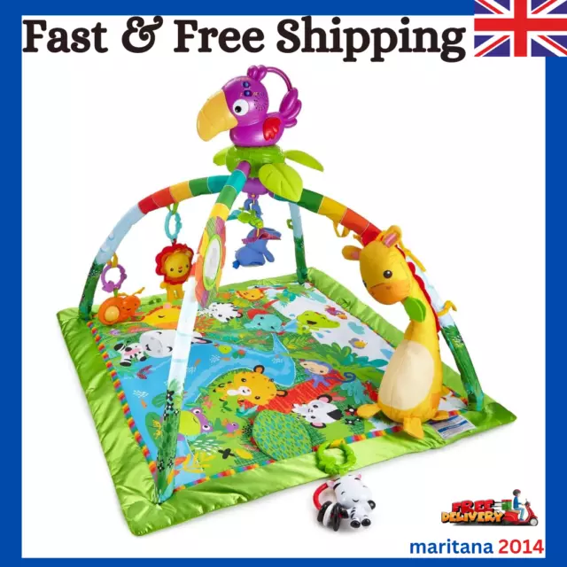 Fisher Price Rainforest Gym Baby Play Mat with Music And Lights Suitable Birth +