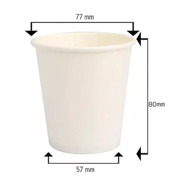 1000 pz Bicchiere Bicchieri di carta per Acqua Cappuccino da 210 ml bianco 3