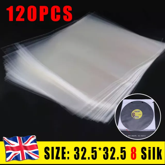 60Pcs Premium 12" Clear Plastic Vinyl Record Outer Sleeves Slimline LP Covers UK