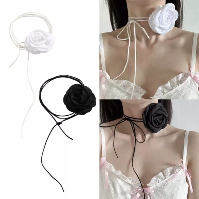 Flower Clavicle Chain Necklace Lady Fashion Adjustable Rope Choker Chain