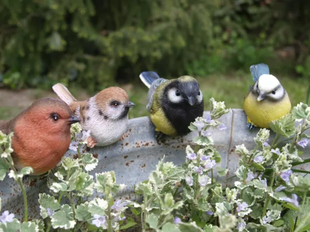 Meise Spatz Fink Vogel Vögel Deko Figur Zaunhocker wetterfest einzel o.Set NEU