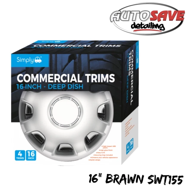 4x Silver 16" Inch Deep Dish Van Wheel Trims Hub Caps SWT155