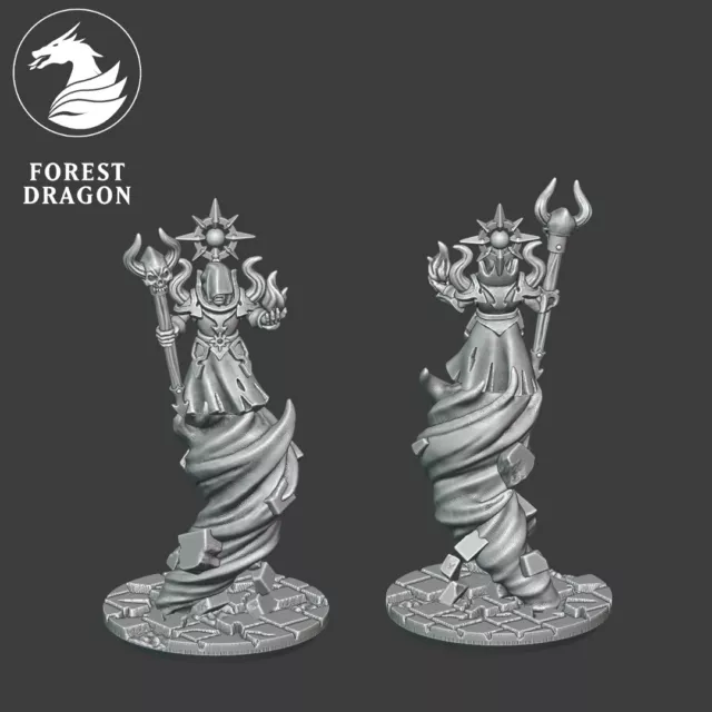 Chaos Sorcerer - 10mm Detailed Miniatures oldhammer warmaster kings of war