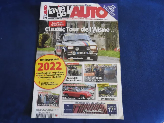 revue la vie de l'auto n° 2056 classic tour de l'aisne 2022