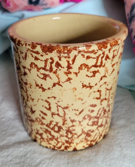 Robinson Ransbottom Pottery Red Spongeware Farmhouse Utensil Crock #700-E