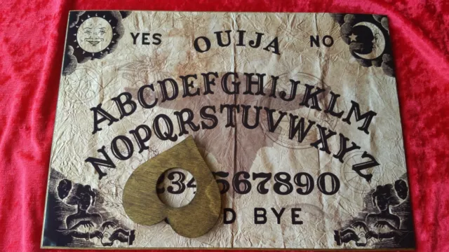 Classic Wooden Ouija Board Ancient Symbol & Planchett Instructions Game