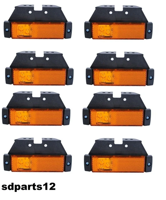 10 Mini Feux De Gabarit Bouton LED 24V Orange Feux Latéraux Rond 3/4 - Foto 10