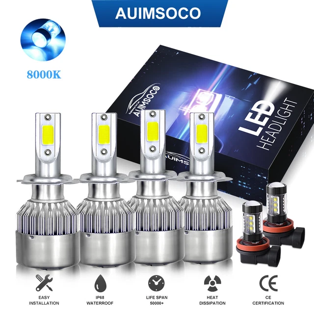 Blue LED Headlight FogLight Bulbs Kit For Ram	ProMaster 1500 2500 3500 2014-2020