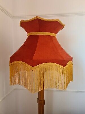 Handmade Lisa Lampshades burnt orange velvet standard lamp ceiling pendant
