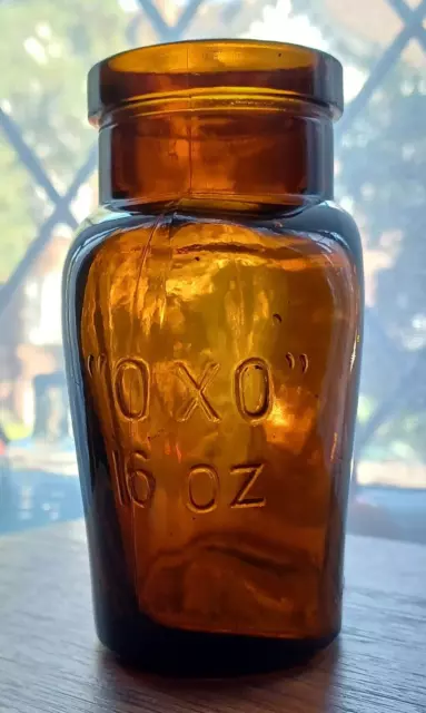 Antique OXO Bottle X 1, Amber Glass 1920's 4 Oz OXO and Edwardian