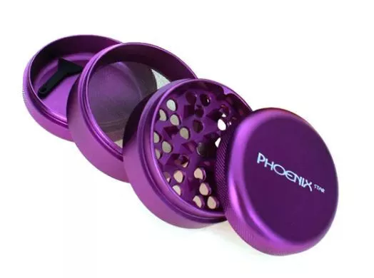 2.5" Purple 4 Piece Anodized Aircraft Grade Aluminum Alloy Herb Grinder 63mm