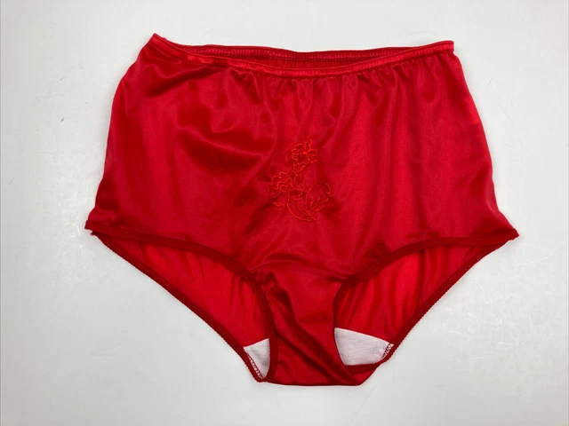 Vintage Dream Girl Mushroom Gusset Panties Size Med Red Sexy Pin Up Retro Floral