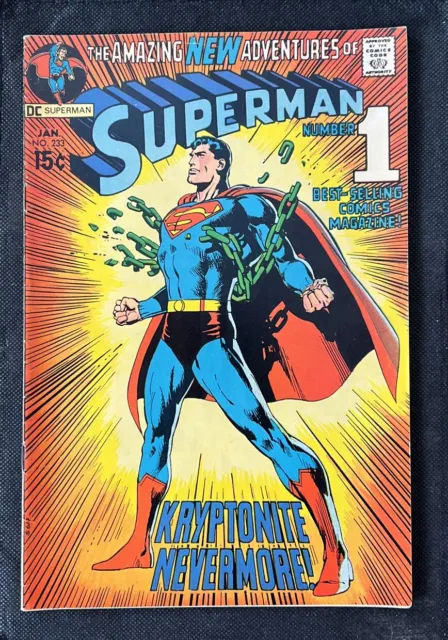 Superman #233  Jan 1971 *Classic Neal Adams Cover * FN/6.0 Key! Great Eye Appeal