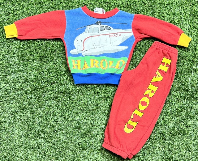 VTG 90's Thomas The Tank Engine 2 Piece Sweatshirt & Pants Toddler 3T Harold USA