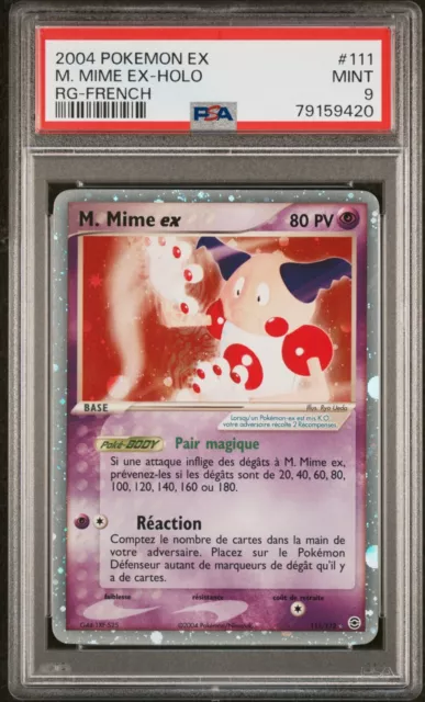 🔥 Carte Pokemon -M. MIME EX - 111/112 - PSA 9 - EX Rouge Feu Vert Feuille 🔥