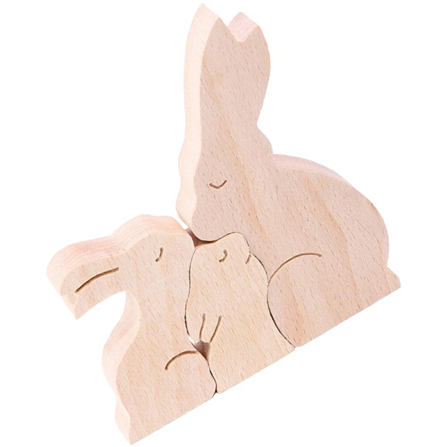 1 set di modello di coniglio di Pasqua in legno Small Pasqua Bunny Figurine