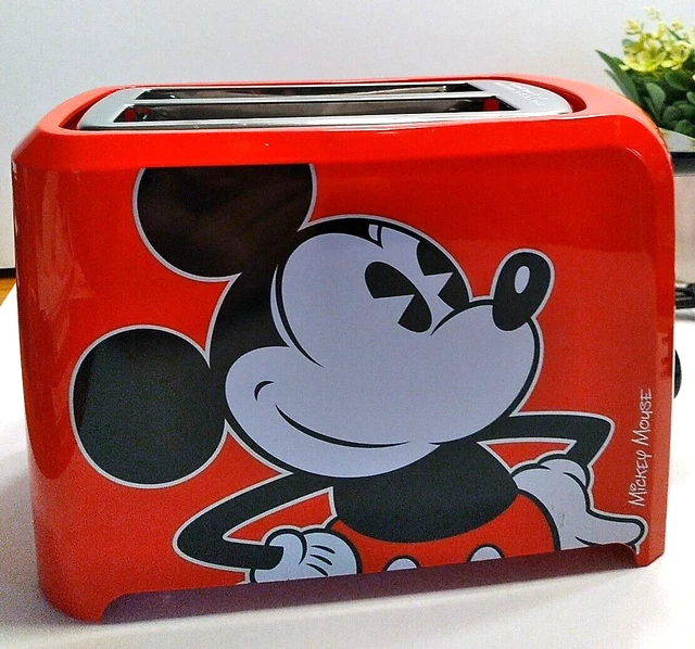 DISNEYS MICKEY MOUSE Red 2Slice Toaster Mickey Head and Ears Imprinted