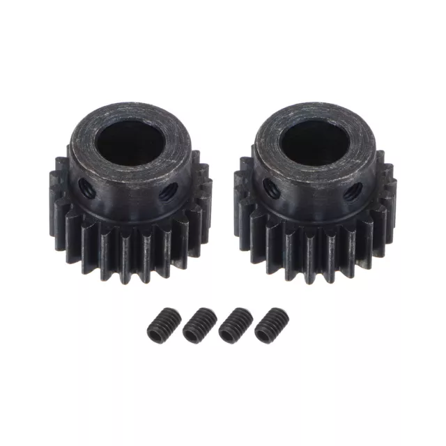 1Mod 23T Pinion Gear 10mm Bore 45# Steel Motor Rack Spur Gear with Step, 2 Set