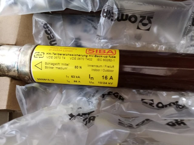 Siba inserto di sicurezza fusibile area HH 16A 10/24kV fusibile di backup HV