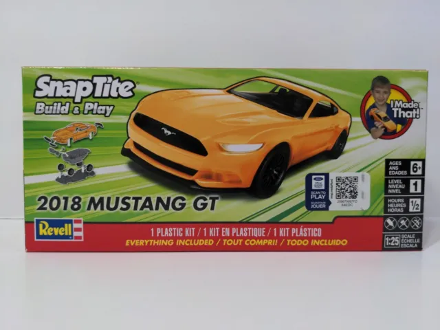 Revell 1996 SnapTite Build & Play 2018 Ford Mustang GT Plastic Model Kit New