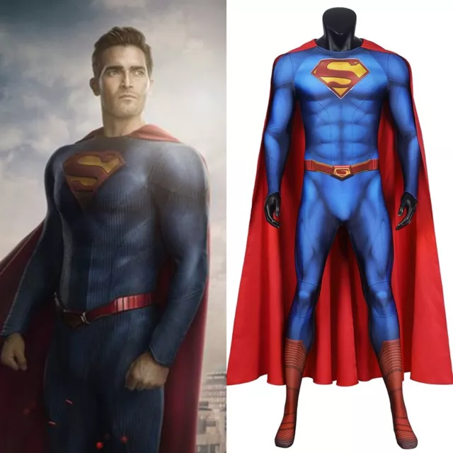 Man of Steel Superman Costume Cosplay Suit Clark Kent Jumpsuit Ver1