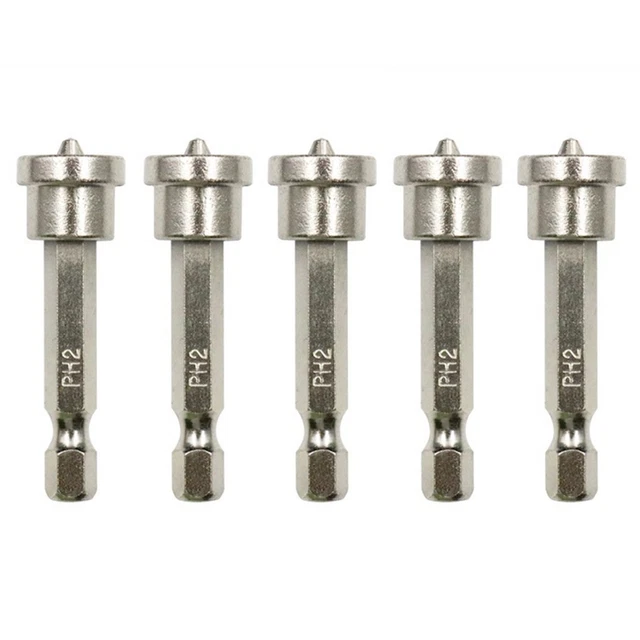 Teursa Magnet-Schrauben-Setter Für Gipskarton – PH2-Bits, Sechskantschaft, 25 Mm & 50 Mm (5 Stück)