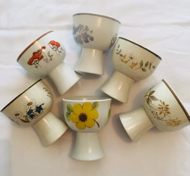 SALE 6x Royal Doulton Lambethware Goblet Sundae Lot Summer Days  Fieldflower