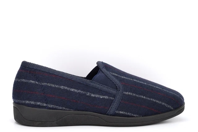 Pantofole da uomo tappeto pantofole da uomo slip on fodera in tessuto blu navy