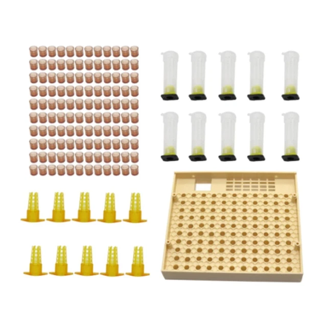 Cadre D’Élevage De Reines Apiculture – Kit Complet 60 Cellules + Barres, Plastique Léger Non Toxique