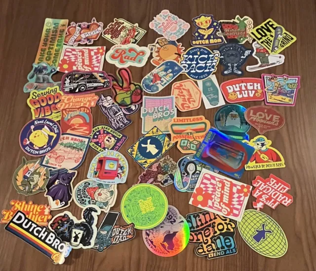 Dutch Bros Stickers - Lot of 52 From Years Of Collecting!