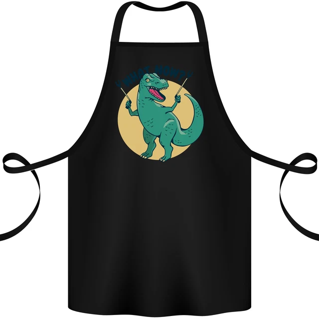 T-Rex What Ora Divertente Dinosauro Cotone Grembiule 100% Biologico