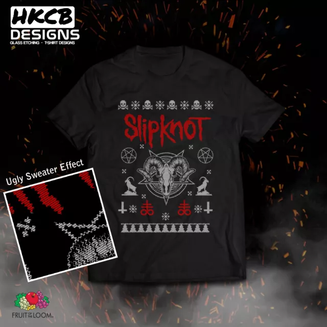 Slipknot Inspired Christmas T-shirt, Xmas, Santa, Funny Tee, ugly sweater