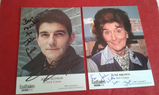 Eastenders,June Brown & John Altman Hand Signed To 'John' 6X4" Colour
