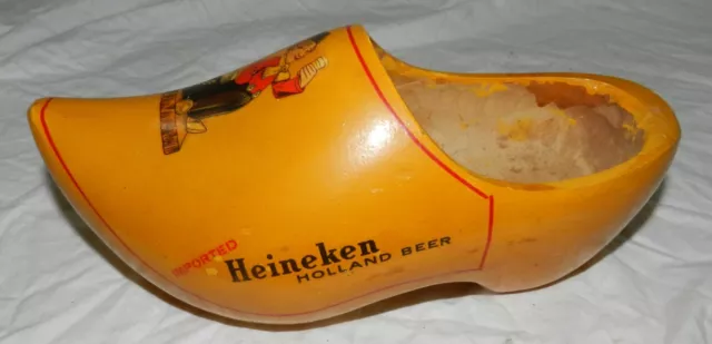 Vintage Heineken Holland Beer advertising Wooden Shoe / Cog