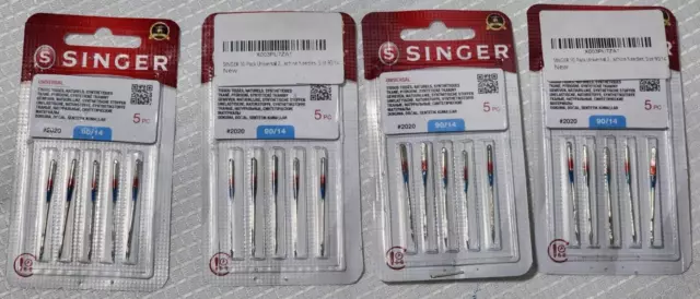 SINGER Universal 2020 Sewing Machine Needles - Size 90/14 (4-Pack, 20ct)