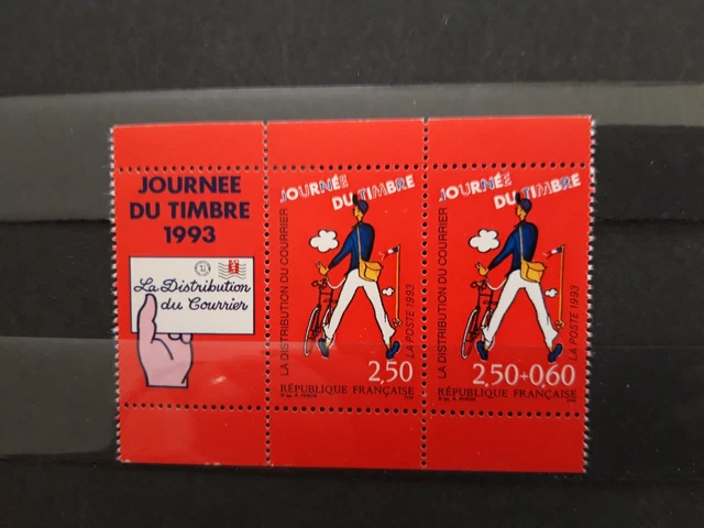Timbre neuf** de France n° P2793Aa, paire avec vignette de 1993