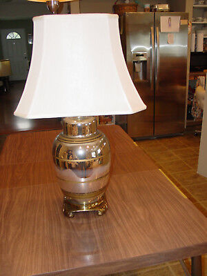 Mercury Glass Lamp Ginger Jar Brass Brass Hollywood Regency Art Deco Original