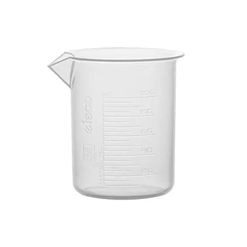 Plastic Beaker 100ml Polypropylene Plastic Raised Graduations Tapered Spout Euro