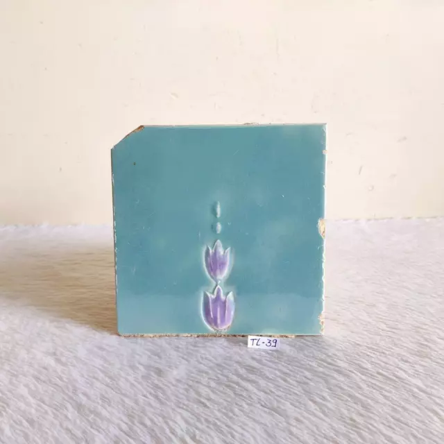 1940s Vintage Floral Architecture Furniture Tile England Old Collectible TL39