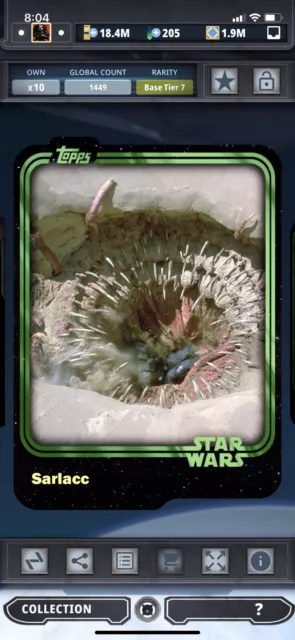 Topps Star Wars Digital Card Trader Tier 7 - Green Sarlacc Base 1