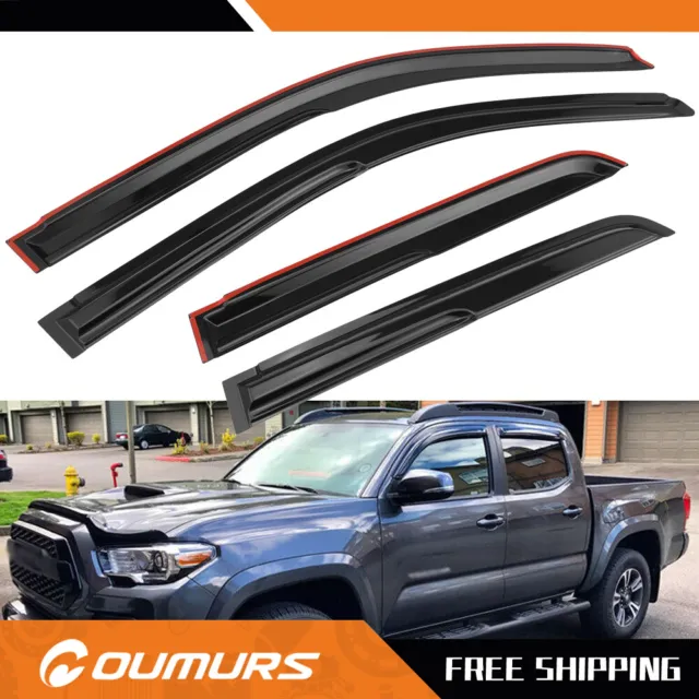 For 2016-2022 Toyota Tacoma Crew Cab/ Double Cab Window Visors Vent Rain Guards