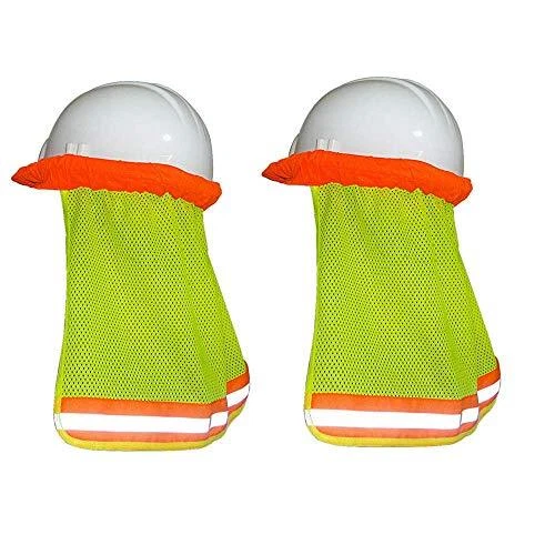 2 Pack Hard Hat Sun Shade Neck Shield, Minelife Full Brim Mesh Neck Sunshade ...