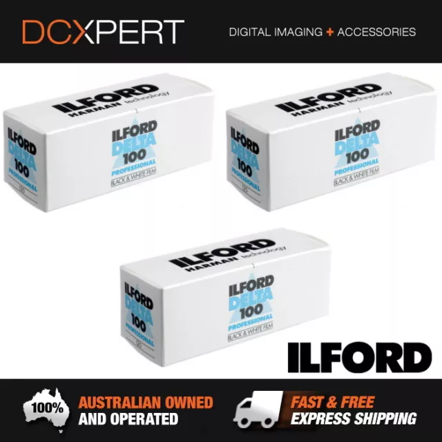 Ilford Delta 100 Iso 100 120 Roll Black & White Film (1743399) (3 Pack)